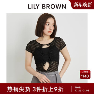 连体衣LLCO242503 甜美蕾丝勾花系带修身 LILY BROWN春夏款