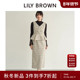 LILY BROWN2025秋冬新品 优雅粗花呢荷叶边收腰连衣裙LWFO255063