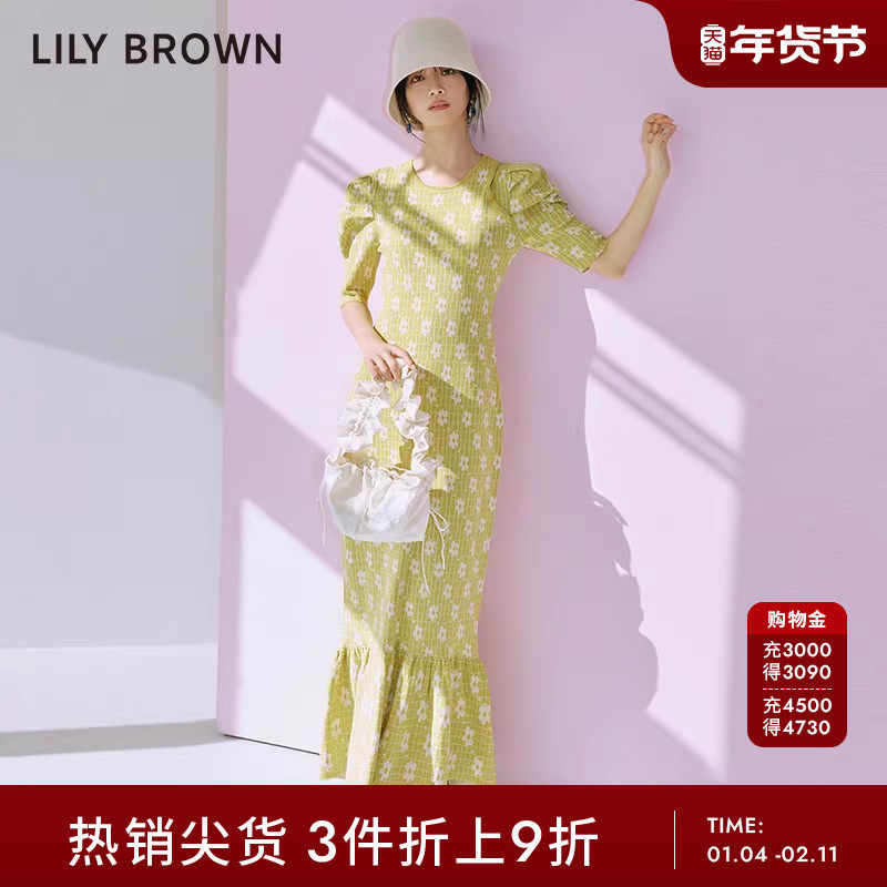 LILY BROWN春夏款 法式小碎花露肩度假风连衣裙LWNO231210,女装/女士精品,连衣裙,淘宝优惠券,粉丝福利购,淘宝优惠卷