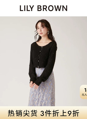 LILY BROWN春夏款 简约百搭圆领纽扣短针织上衣LWND251007