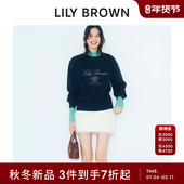 LILY BROWN2025秋冬新品 学院风百搭刺绣圆领棉质卫衣LWCT254078
