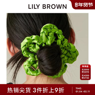 LILY BROWN春夏款甜美可爱绸带褶皱花朵发圈头绳LWGG252331