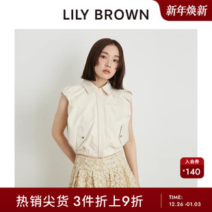 上衣LWFV242068 休闲百搭拉链小翻领无袖 LILY BROWN春夏款