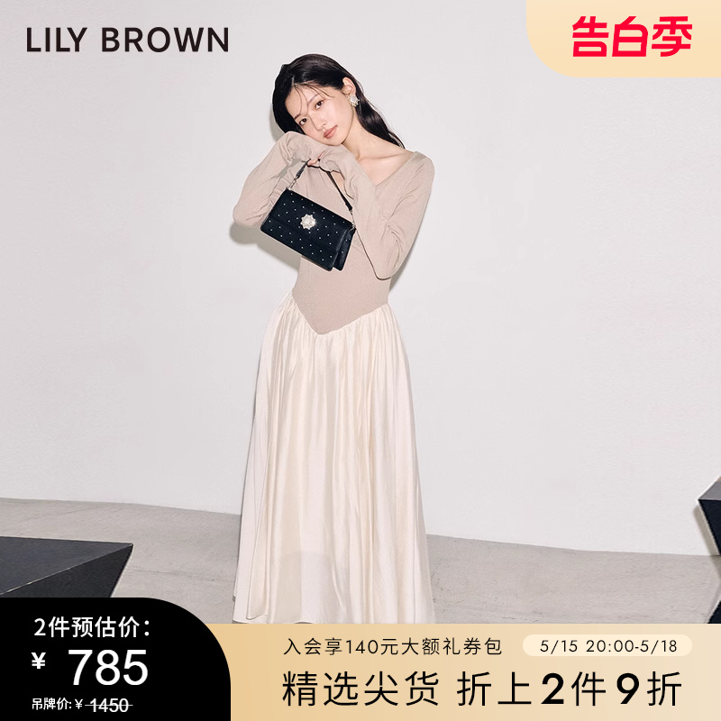 LilyBrown秋冬针织拼接连衣裙