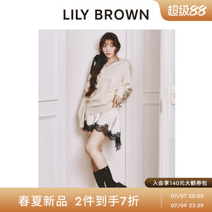 LILY BROWN2026春夏新品针织衫蕾丝吊带连衣裙两件套LWNO261134
