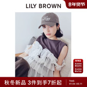 木耳边薄纱拼接无袖 LILY BROWN2025秋冬新品 T恤上衣LWCT254211
