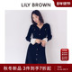 LILY BROWN2025秋冬新品 优雅V领单排扣A字针织连衣裙LWNO254123