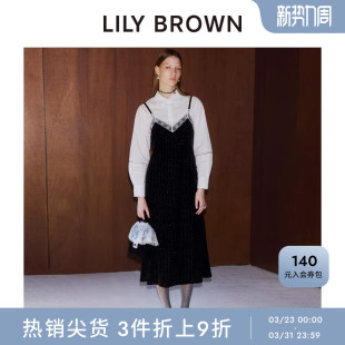 蕾丝吊带连衣裙两件套LWFO255809 翻领衬衫 LILY BROWN秋冬款