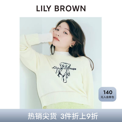 LILYBROWN刺绣小熊圆领针织衫