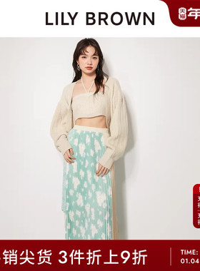 LILY BROWN春夏款 格纹碎花拼接雪纺高腰半身裙LWFS241020