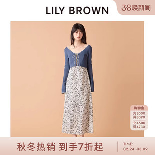 LILY BROWN2025秋冬新品纯色针织开衫吊带连衣裙两件套LWFO254101