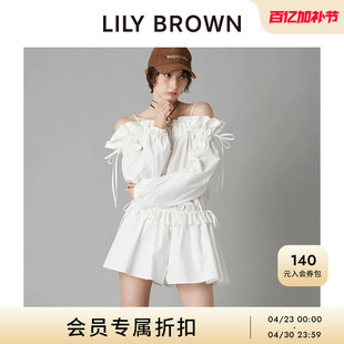 LILY BROWN2026春夏新品荷叶边领口吊带收腰连体裙裤LWFO261163