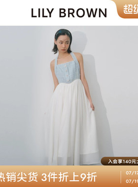 LILY BROWN秋冬款挂脖小香风蝴蝶结收腰连衣裙LWFO254805