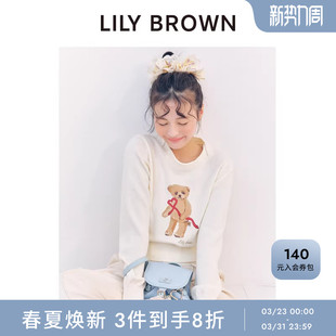 上衣LWNT261090 BEAR百搭圆领针织衫 LILY BROWN2026春夏新品