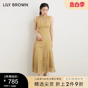 LILY BROWN秋冬款 无袖露背印花气质收腰连衣裙LWFO234021