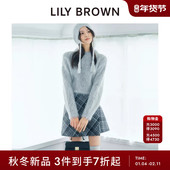百搭圆领毛绒纯色针织衫 LILY BROWN2025秋冬新品 毛衣LWNT254073