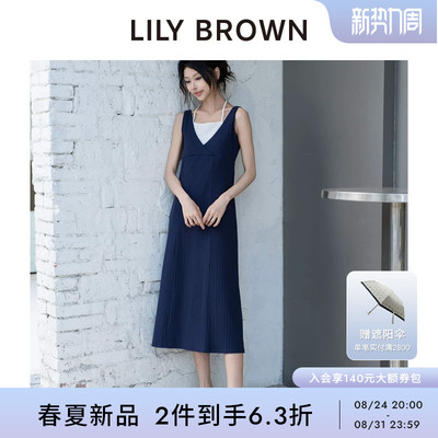 LILYBROWN系带V领无袖连衣裙