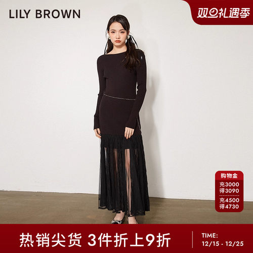 LilyBrown甜美修身蕾丝连衣裙