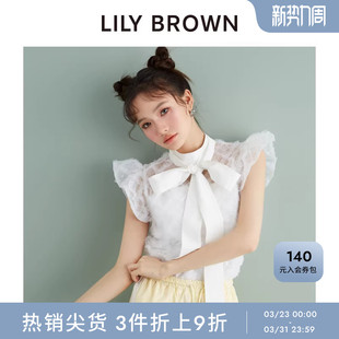 蝴蝶结上衣衬衫 CANDY小飞袖 LWFB242804 BROWN春夏款 LILY
