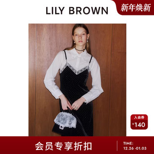 LILY 优雅可拆蕾丝罩斜挎单肩手提包LWGB255802 BROWN2025秋冬新品