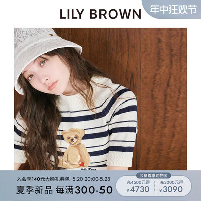 熊图案针织上衣LILYBROWN短袖