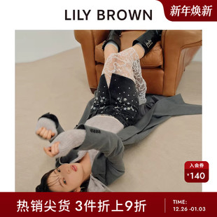 透视系带蕾丝网纱半身裙LWGG244367 1片式 LILY BROWN秋冬款