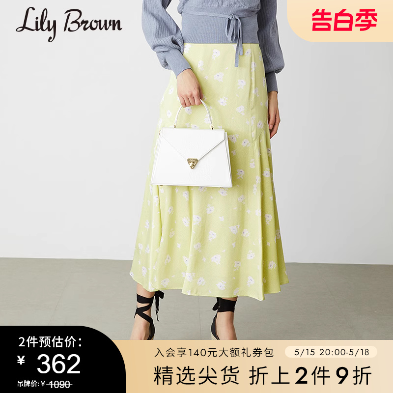 LILY BROWN春夏  甜美少女垂感图案印花半身裙LWFS211059 女装/女士精品 半身裙 原图主图