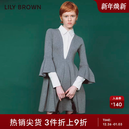LilyBrown秋冬甜美针织连衣裙