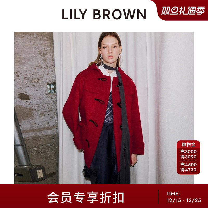 LILYBROWN牛角扣毛呢大衣外套