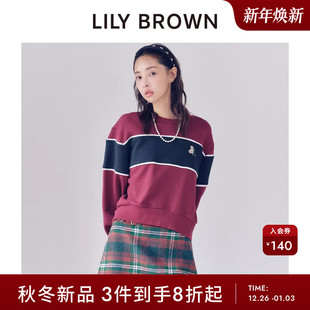 T恤卫衣LWCT255134 BEAR圆领宽松长袖 LILY BROWN2025秋冬新品
