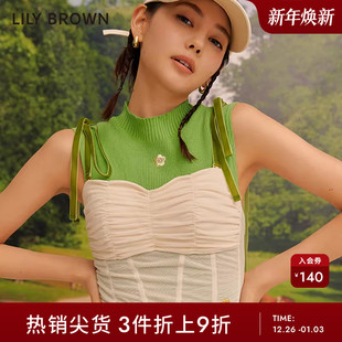 抽褶鱼骨抹胸小吊带背心LLFT234538 时尚 LILY BROWN秋冬款