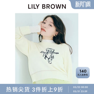 LWNT254096 BEAR刺绣小熊圆领针织衫 LILY BROWN秋冬款