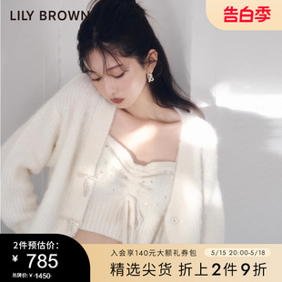 毛绒绒软糯针织钻扣毛衣外套LWND235807 LILY BROWN秋冬款