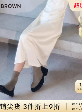 LILY BROWN秋冬款 甜酷工装风厚底针织拼接短靴LWGS235308