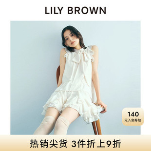 LILY BROWN秋冬款荷叶边蝴蝶结衬衫短裙裤两件套LWFO254200