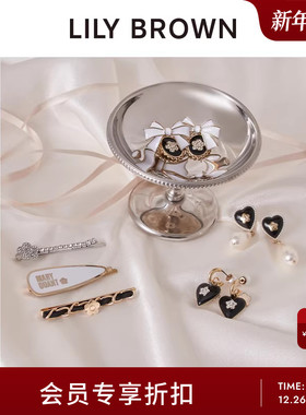 LILY BROWN2025秋冬新品MARY QUANT金属花朵时尚耳钉LWGA255329