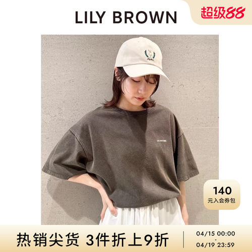 LILYBROWN圆领宽松字母短袖T恤