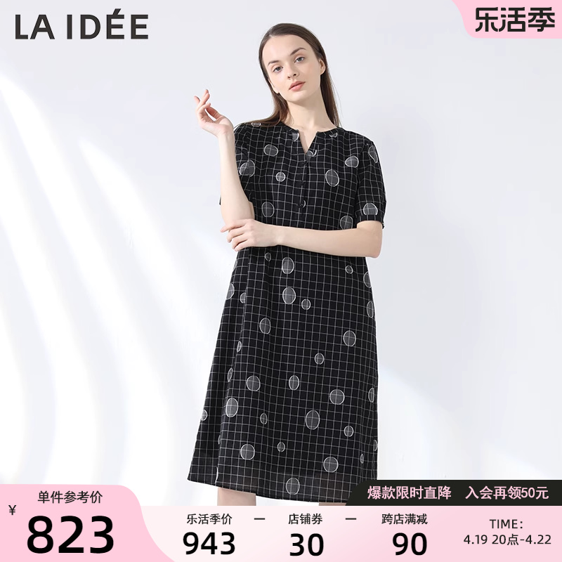 LAIDEE/罗兰伊杜连衣裙印花休闲