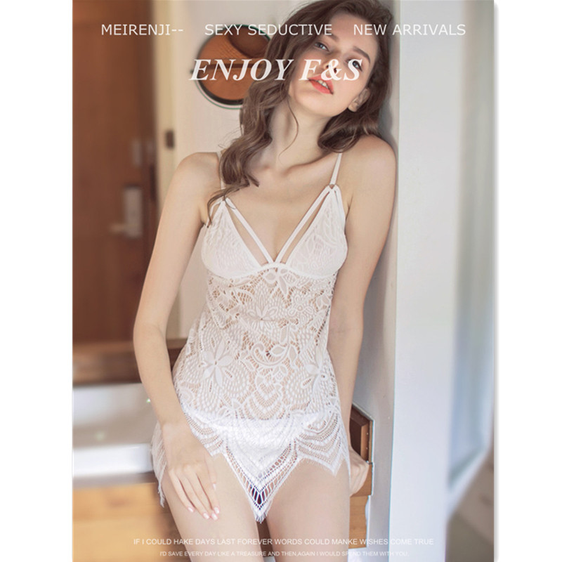 法式睡衣女纯欲独特绝美吊带睡裙性感蕾丝情调高级感短裙内裤套装