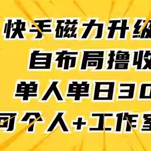 快手磁力升级玩法，自布局撸收益，单人单日300+，个人工作室均可