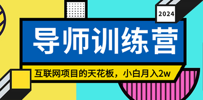 《导师训练营》互联网项目的天花板，小白月入2w  项目教程