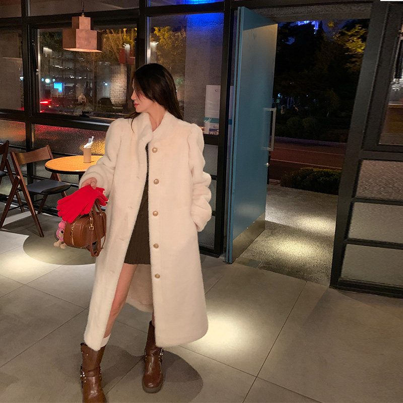 皮草外套女2024秋冬新款复古皮毛一体长款高级感环保毛毛貂皮大衣