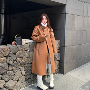 KEKE家皮毛一体外套女环保皮草貂绒长款大衣秋冬新款保暖毛毛外套