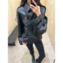 高级感立领韩系机车皮衣外套女2026早春新款收腰宽松爆款夹克外套
