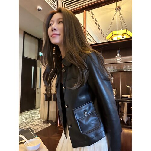 2026春季黑色复古机车皮衣外套女高级感休闲短款气质风小个子上衣