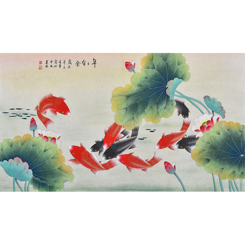 中央美院凌雪老师纯手绘国画工笔花鸟画 客厅酒店大堂装饰字画
