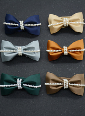 时尚红色黑色珍珠领结男士蝴蝶结婚礼配饰演出礼服英伦双层SJS45