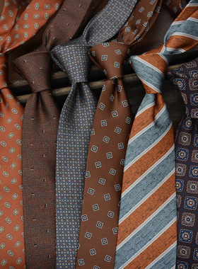 商务手打款领带男蓝色黑色高档长带8cm银行酒店职业工装演出SJS8