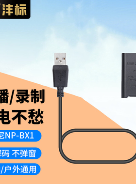 沣标zv1假电池np-bx1模拟电池外接电源适用索尼zv1m2 ii代zv1f RX100 RX1R M2 HX50 WX350 M7 M6 M5 视频直播