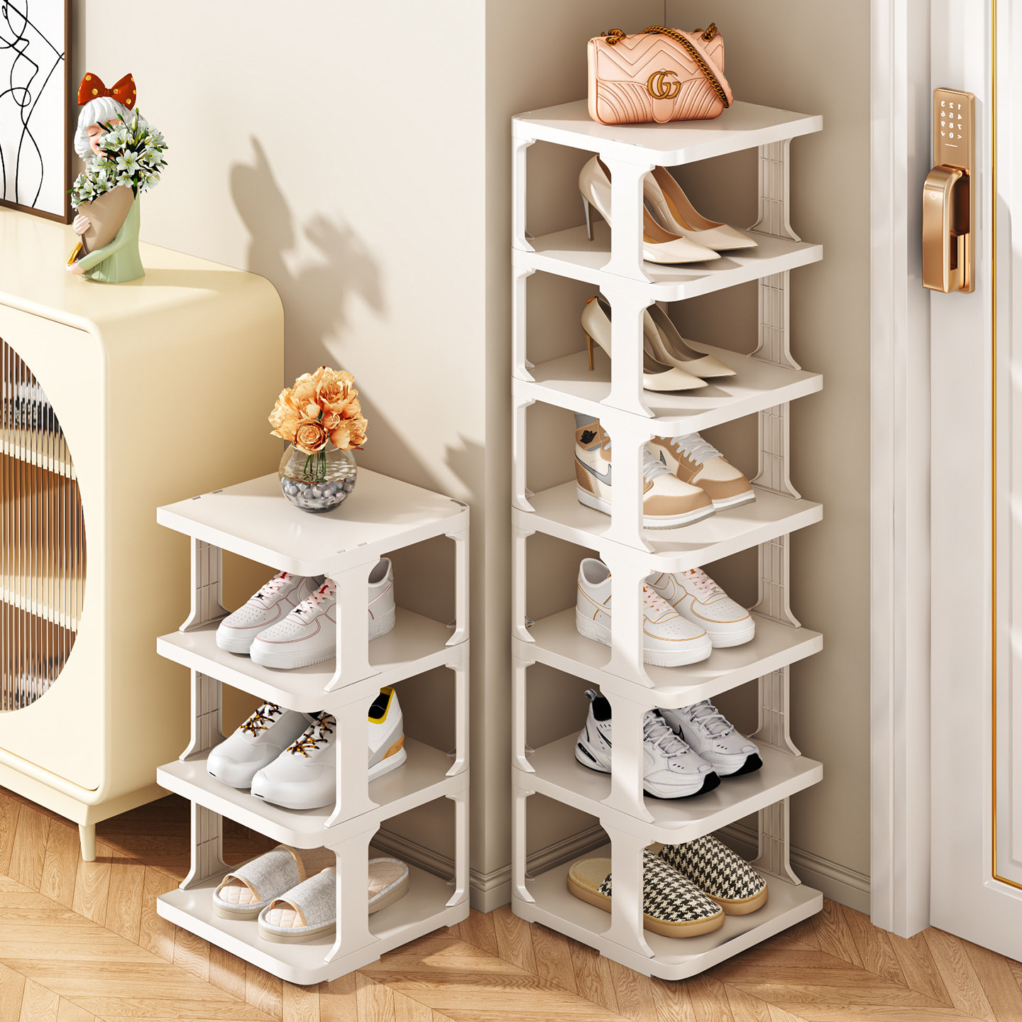 鞋架子多层家用门口入户小窄收纳架室内小型简易鞋柜出租房宿舍用,收纳整理,鞋子收纳架,淘宝优惠券,粉丝福利购,淘宝优惠卷